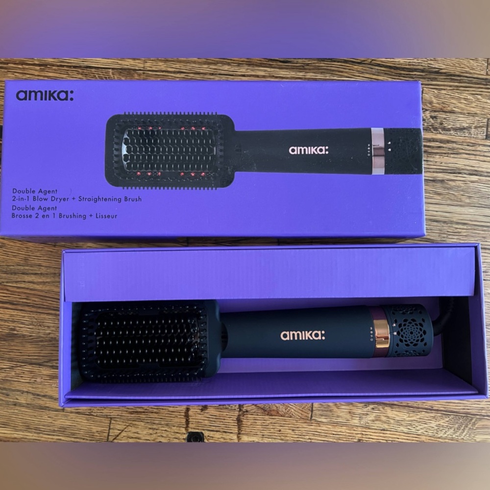 Amika Double Agent 2-in-1 Straightening Blow Dryer Brush